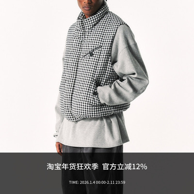 MANUFACTURE 格纹羽绒马甲