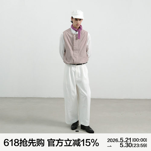 MANUFACTURE 膝盖打褶九分裤