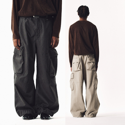 MANUFACTURE 水洗多袋工装长裤