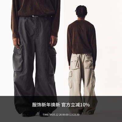 MANUFACTURE 水洗多袋工装长裤