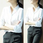 女职业上衣2025春装 新款 长袖 雀后白衬衫 气质正装 设计感工作服衬衣
