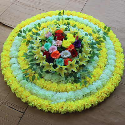 仿真菊花圈1.5米塑料绢花圈追悼