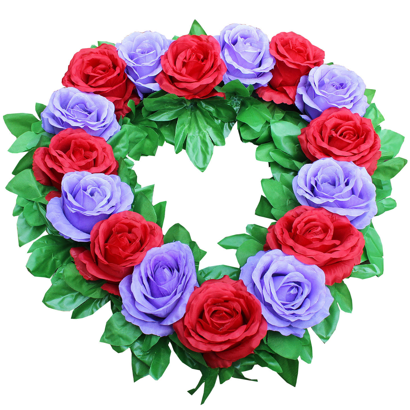 扫墓花圈心形玫瑰花环清明节祭祀假花上坟绢花追悼奠仪用花墓碑花
