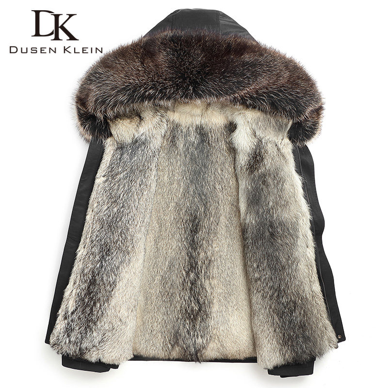 男皮毛一体真皮外套夹克派克服