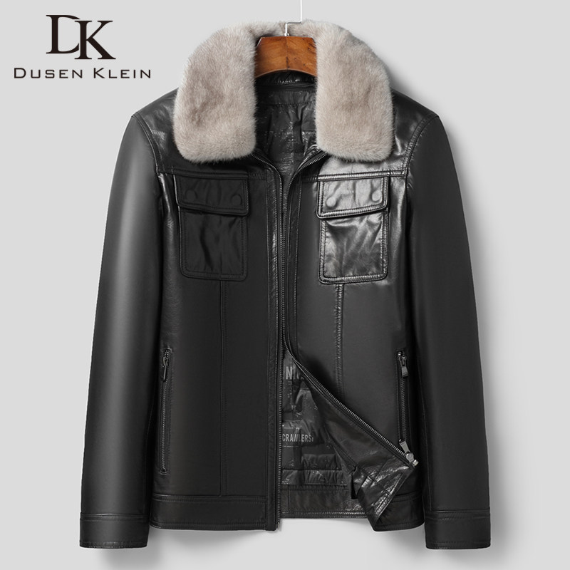 真皮皮衣翻领冬季新款时尚羽绒服