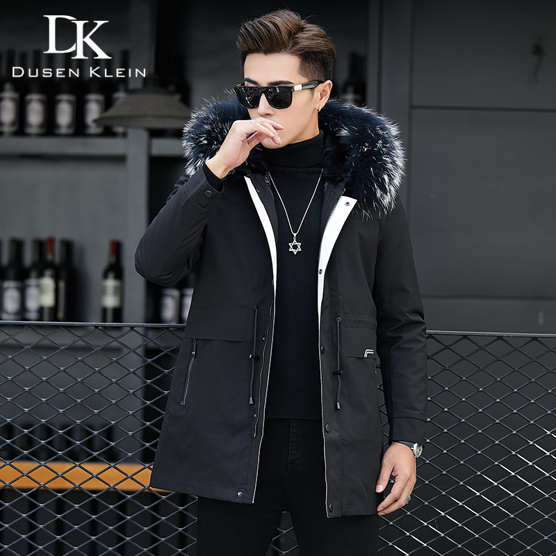 男士派克服皮毛一体青年时尚裘皮