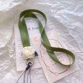 原创法式 创意挂件挂饰手机链手腕带 山茶花清新手机挂绳挂脖绳个性