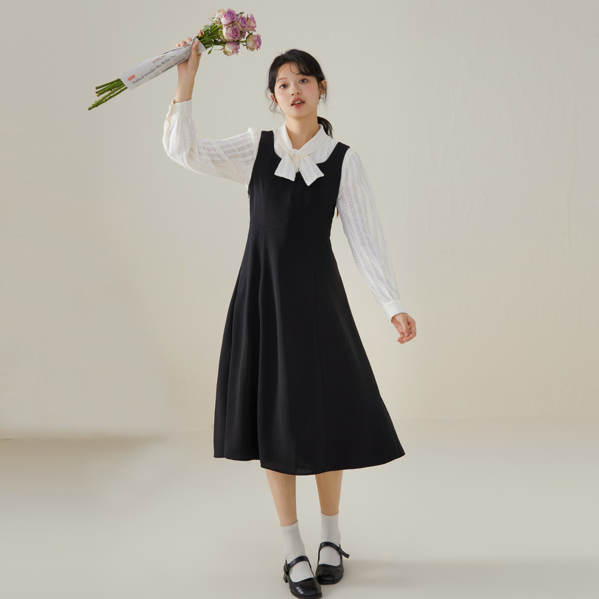 高级感赫本风ONEMORE背带裙