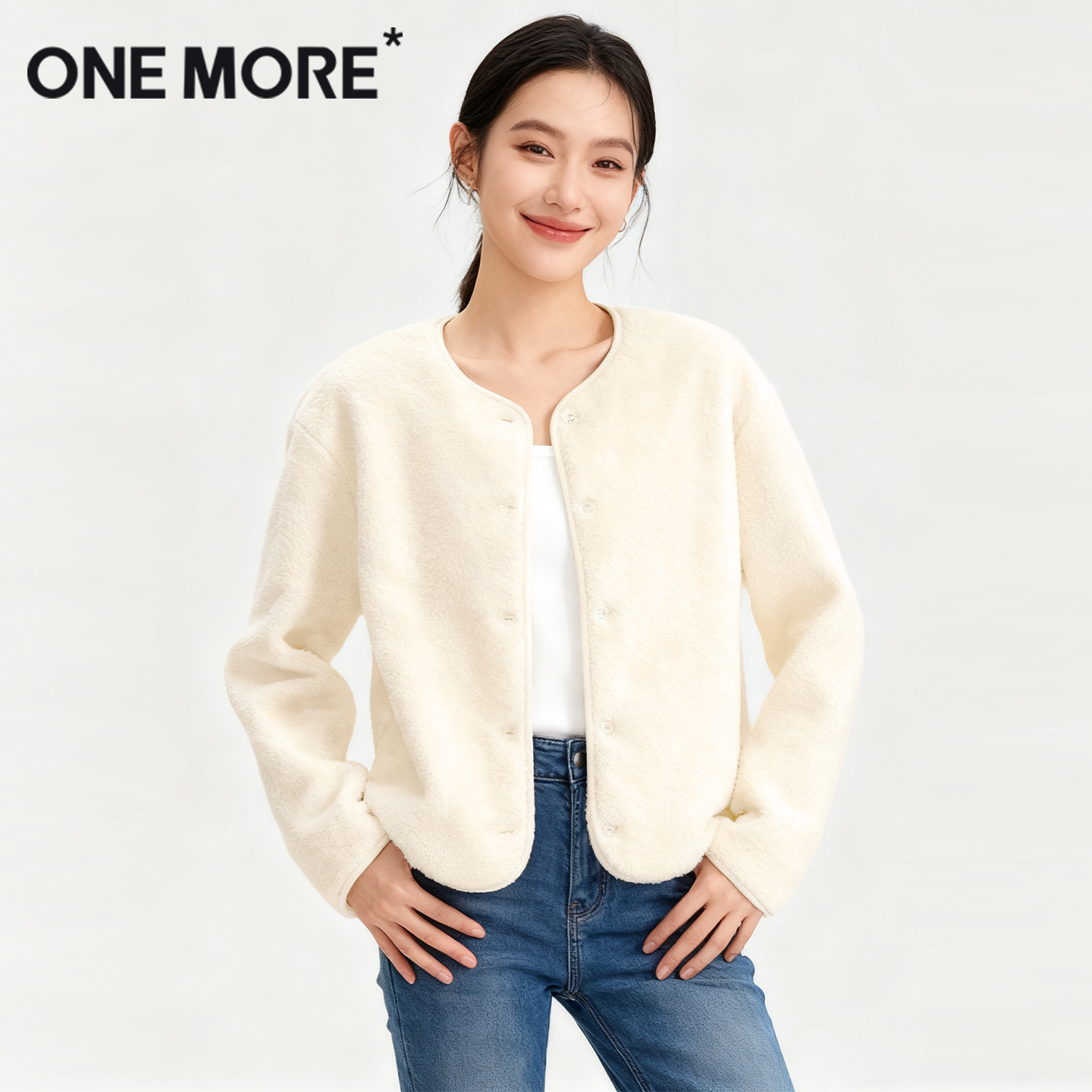 onemore摇粒绒小香风外套