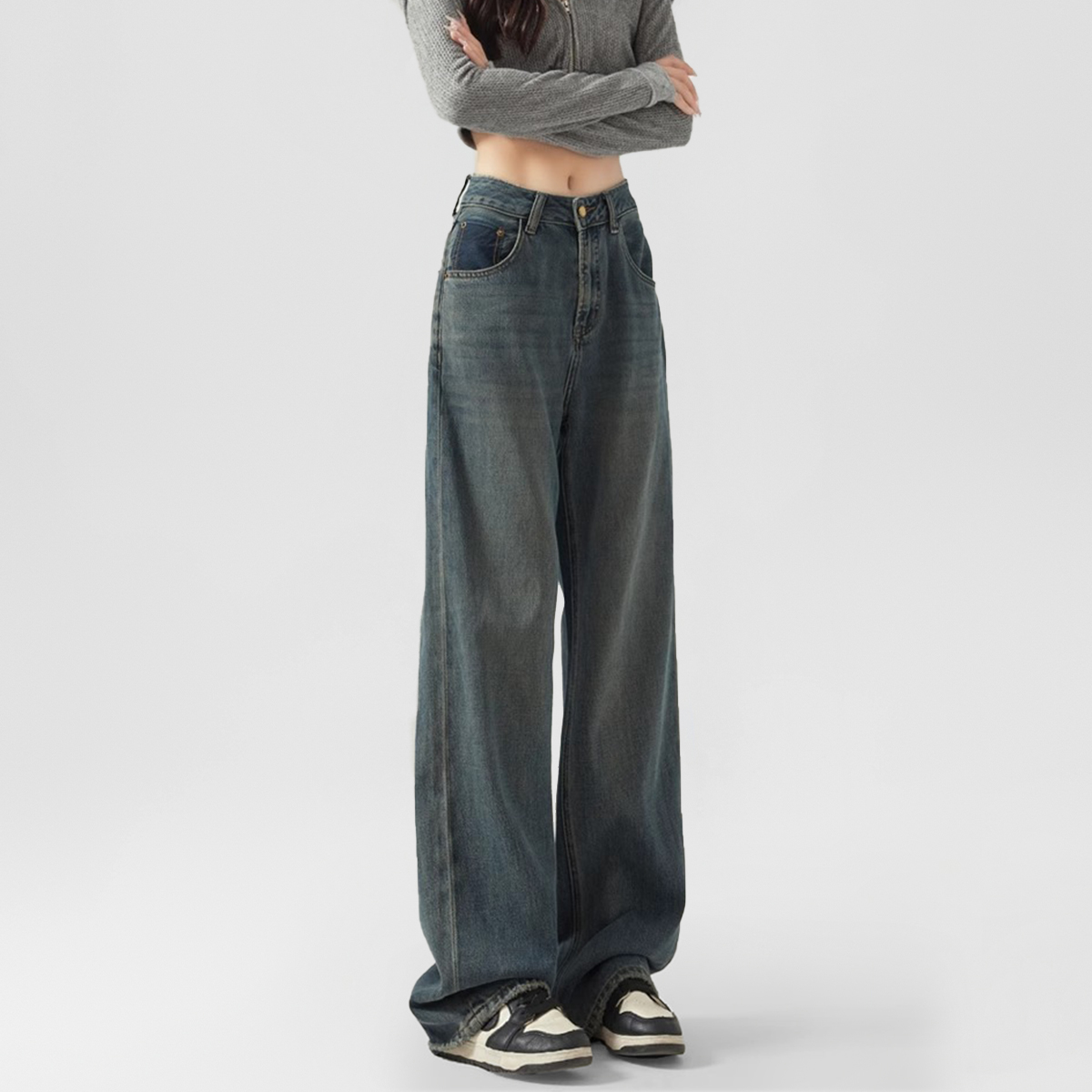 oneMore冬季新款牛仔裤