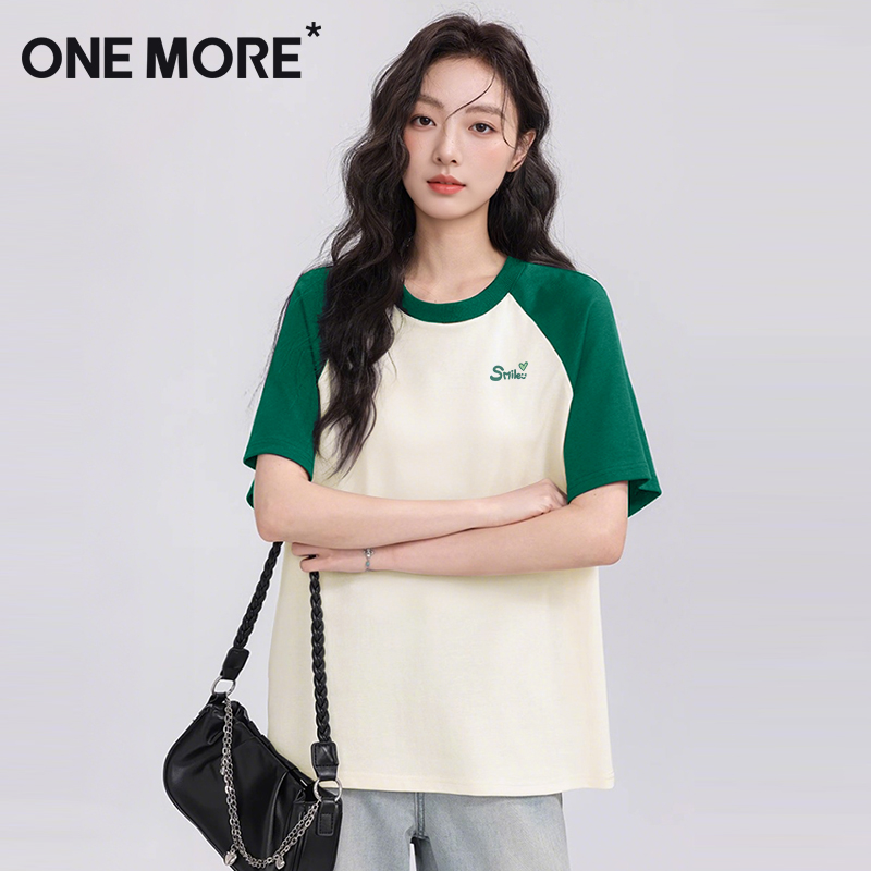 onemore小个子撞色短袖2025新款