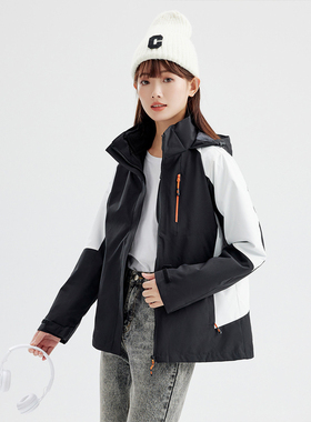 one more2026年春季新款百搭带拉链连帽外套女百搭户外两件套上衣