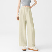 九分裤 one 2025新款 高腰垂感直筒休闲裤 more冰丝阔腿裤 女夏薄款