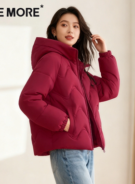 one more红色棉服女款冬季2025新款本命年棉袄夹棉外套新年战袍Y