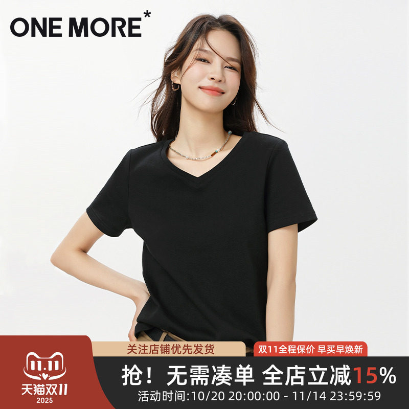 onemore抗菌v领短袖t恤