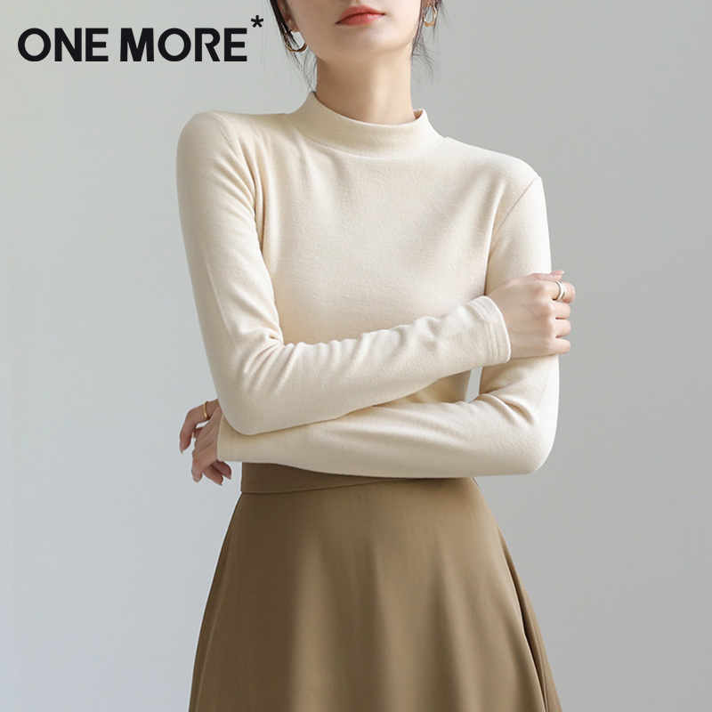 onemore德绒半高领打底衫