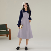 one 针织裙毛衣裙显瘦 连衣裙女高级感气质法式 more秋季 收腰长袖