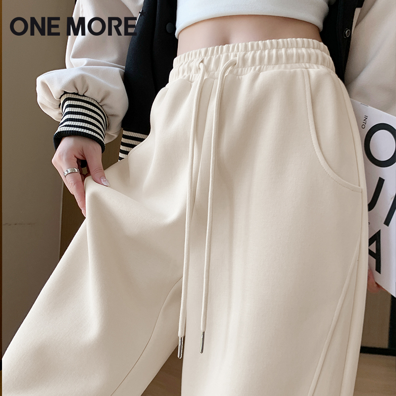 onemore加绒休闲阔腿裤