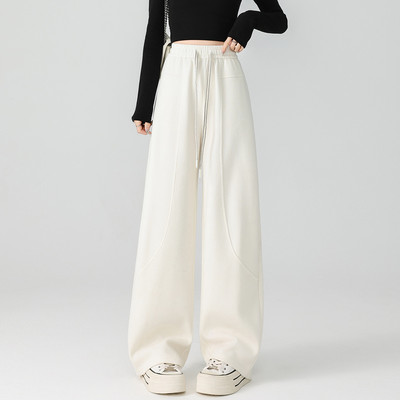 时尚百搭冬季长裤直筒拖地垂感