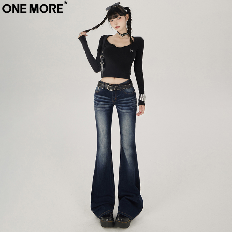 美式怀旧低腰微喇牛仔裤女