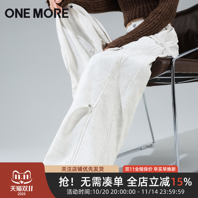 onemore加绒弯刀工装裤