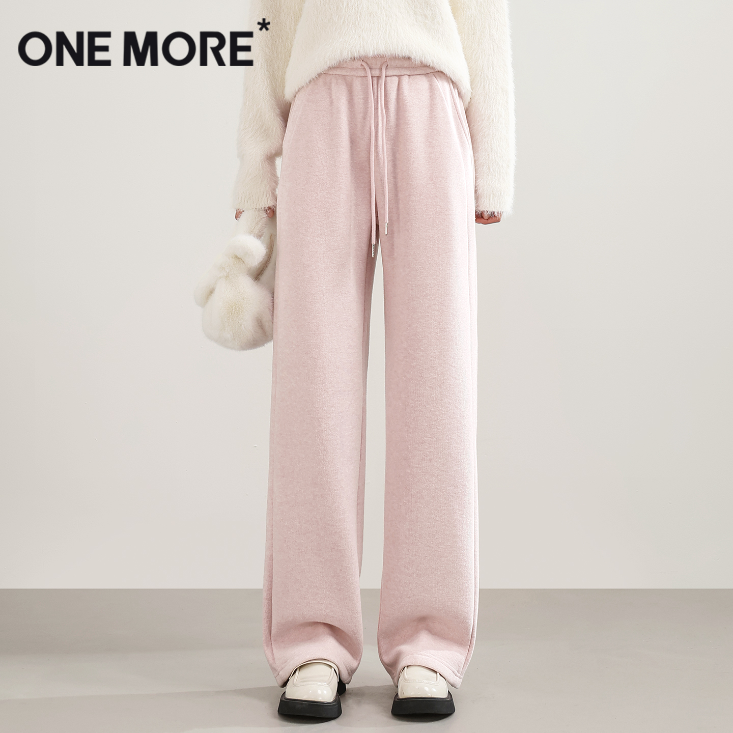onemore慕斯绒阔腿裤