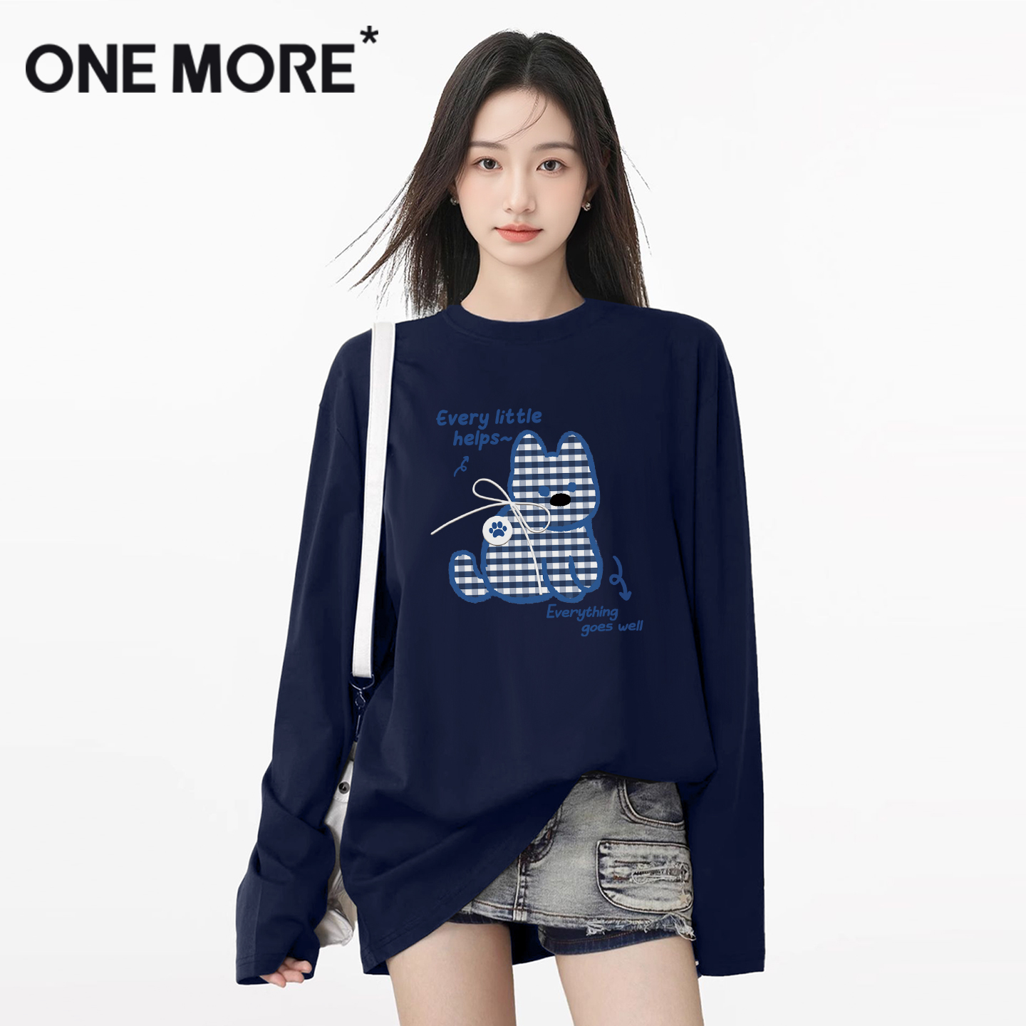 onemore纯棉内搭长袖t恤