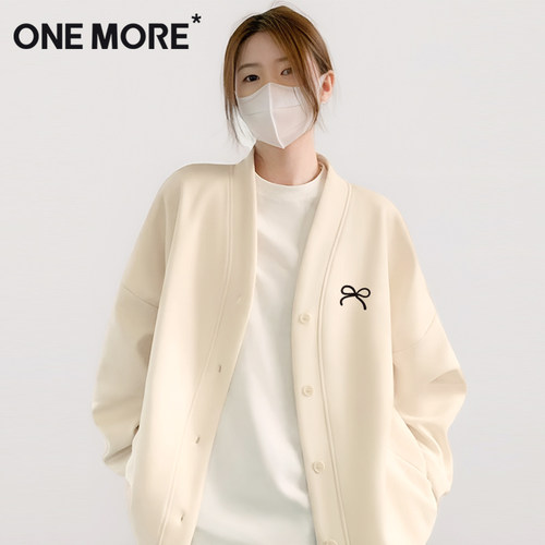 onemore休闲v领宽松卫衣