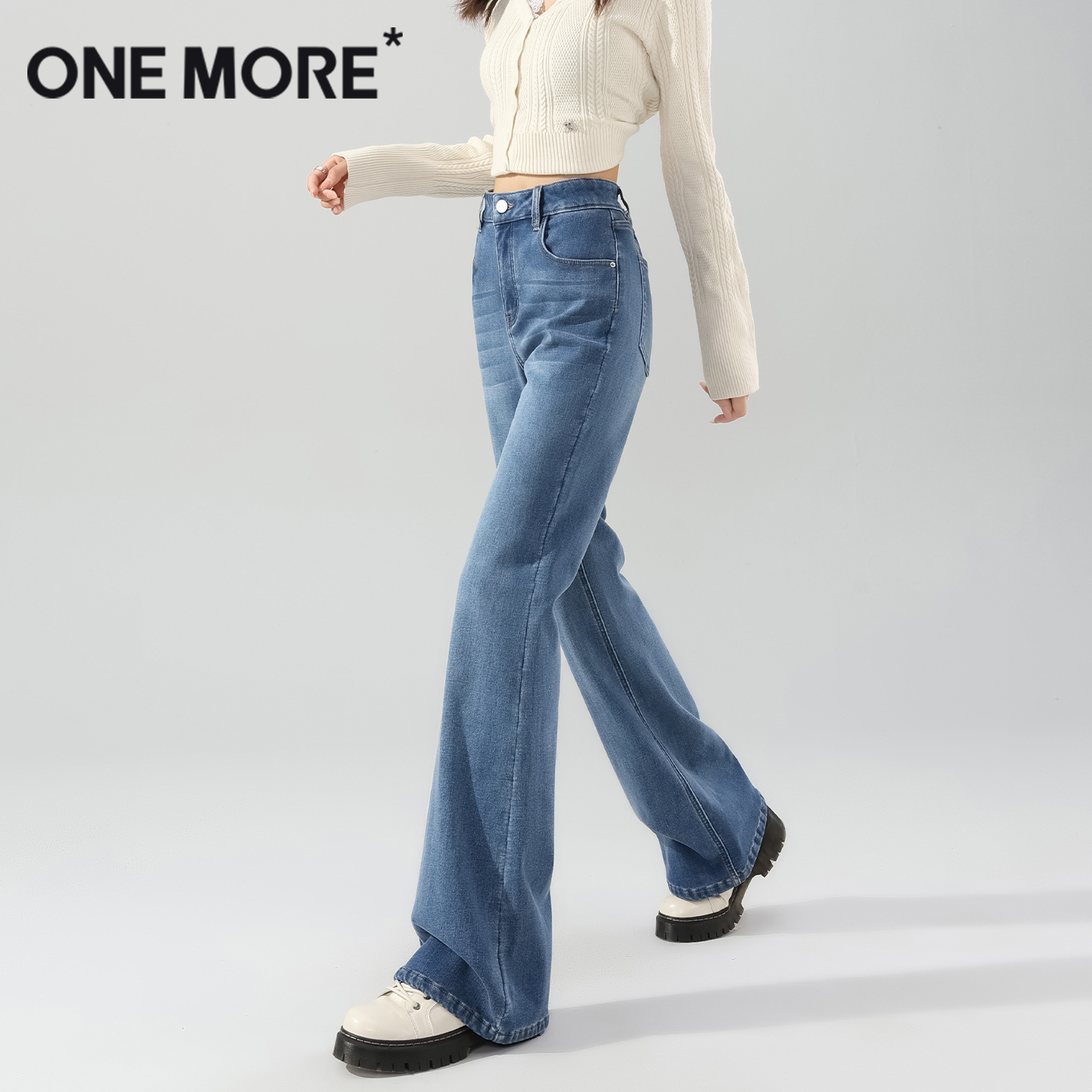 onemore微喇牛仔裤女新款