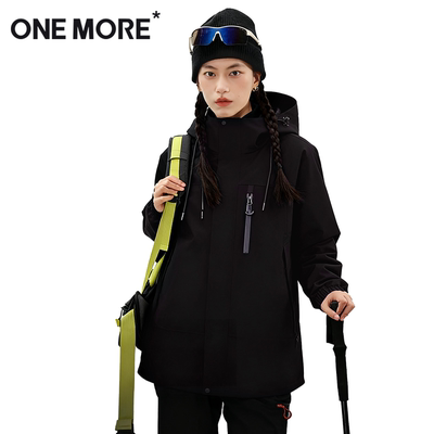 one more黑色冲锋衣女外套冬季2025新款三合一羽绒服内胆夹克Y