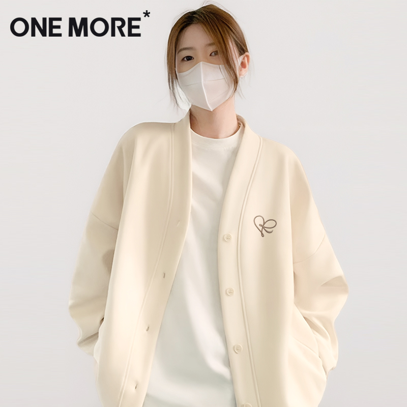 onemore休闲v领宽松卫衣