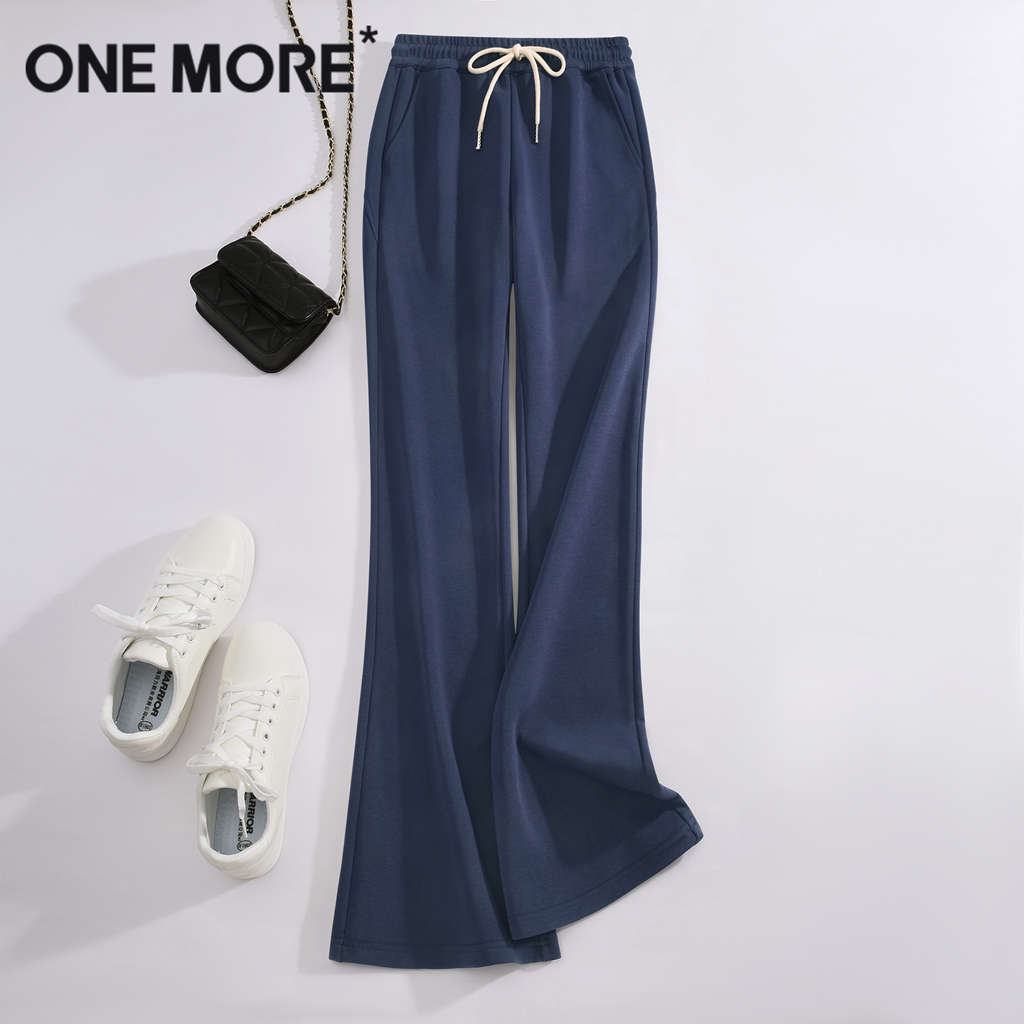 onemore高腰华棉微喇裤