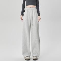 one more弯刀运动裤卫裤女2025新款显瘦直筒裤垂感拖地休闲阔腿裤