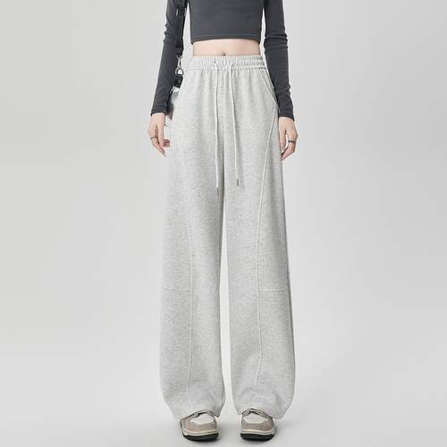 弯刀运动裤卫裤女显瘦直筒裤垂感