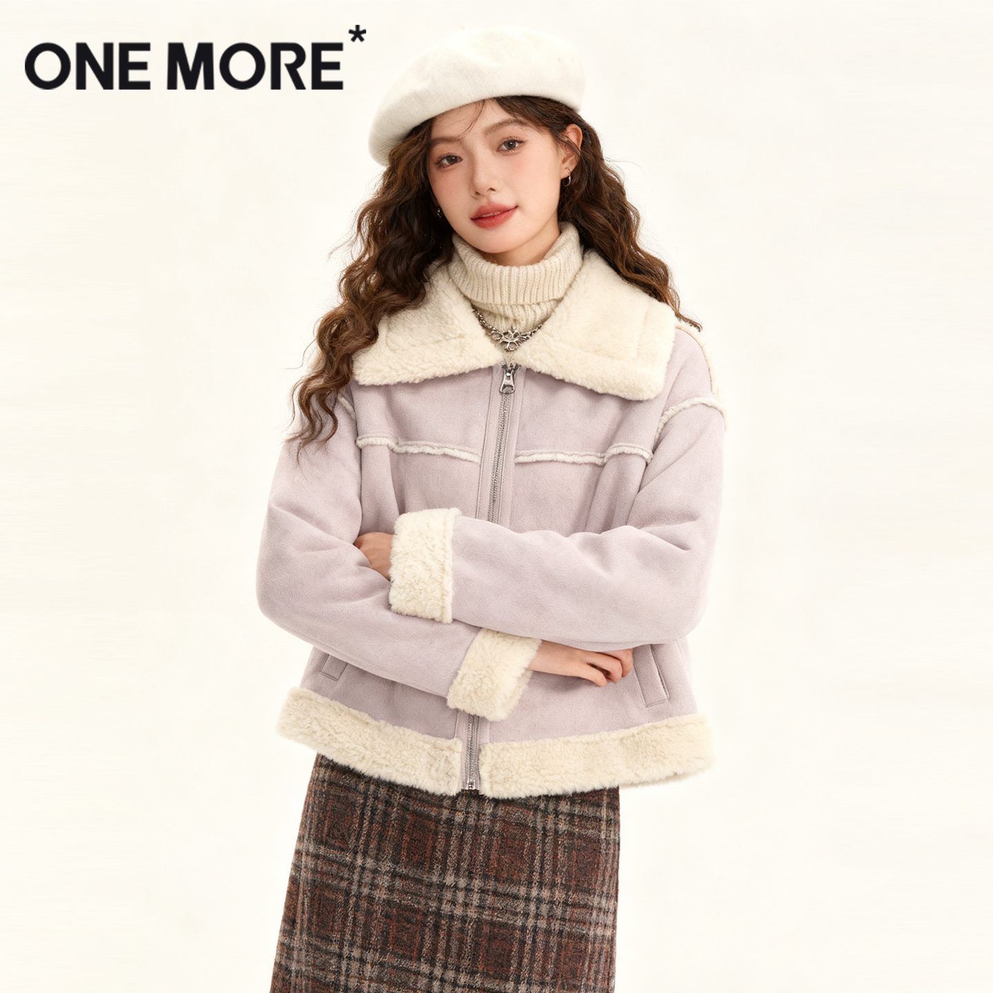 onemore麂皮绒短款外套