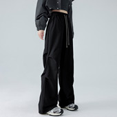 more工装 阔腿直筒伞兵裤 裤 夏季 one 抽绳休闲运动裤 女2025新款 美式