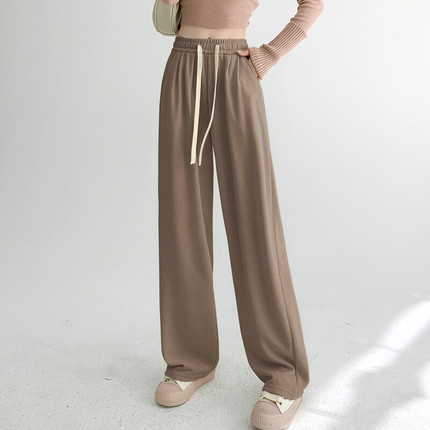 one more2025新款阔腿裤女秋季垂感高腰宽松直筒拖地显瘦休闲裤