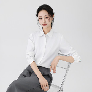 2026春夏女韩范学院风职业正装 衬衫 工作服 more白色暗门襟长袖 one