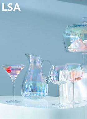 英国Lsa进口彩虹红酒杯高脚杯水晶酒杯香槟酒杯酒杯礼盒套装