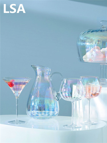 英国Lsa进口彩虹红酒杯高脚杯水晶酒杯香槟酒杯酒杯礼盒套装