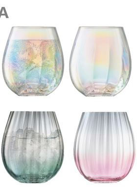 英国LSA进口彩虹珍珠色耐热水杯玻璃杯子套装家用高颜值女生ins风