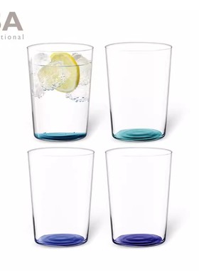 英国LSA 进口水晶玻璃杯水杯家用套装耐热泡茶杯子女夏彩色果汁杯