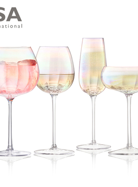 英国LSA进口彩虹红酒杯高脚杯水晶玻璃香槟杯子葡萄酒杯礼盒套装