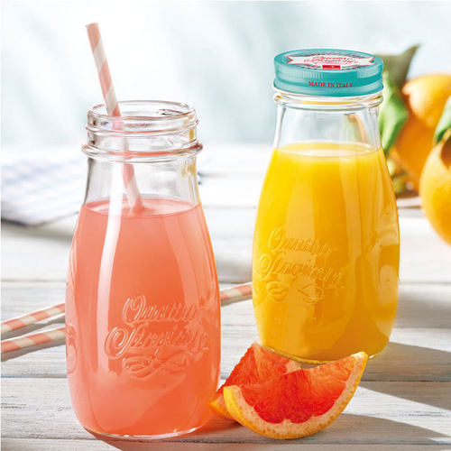 意大利进口牛奶果汁玻璃瓶密封罐