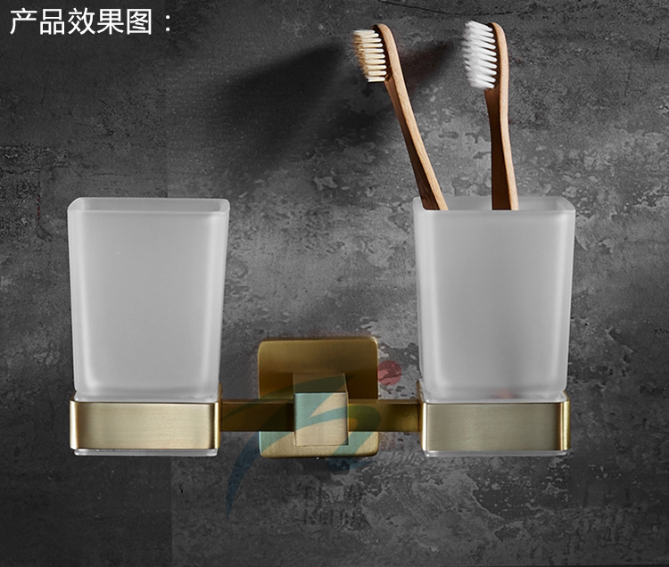 四方磨砂玻璃情侣牙刷洗漱杯