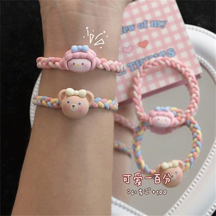 不勒手发绳ins风少女心小皮筋送给男朋友皮套高弹力可爱头绳网红