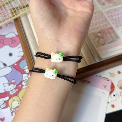 猫咪发绳情侣手链少女橡皮筋女扎头绳可爱发圈高弹力发饰卡通皮套