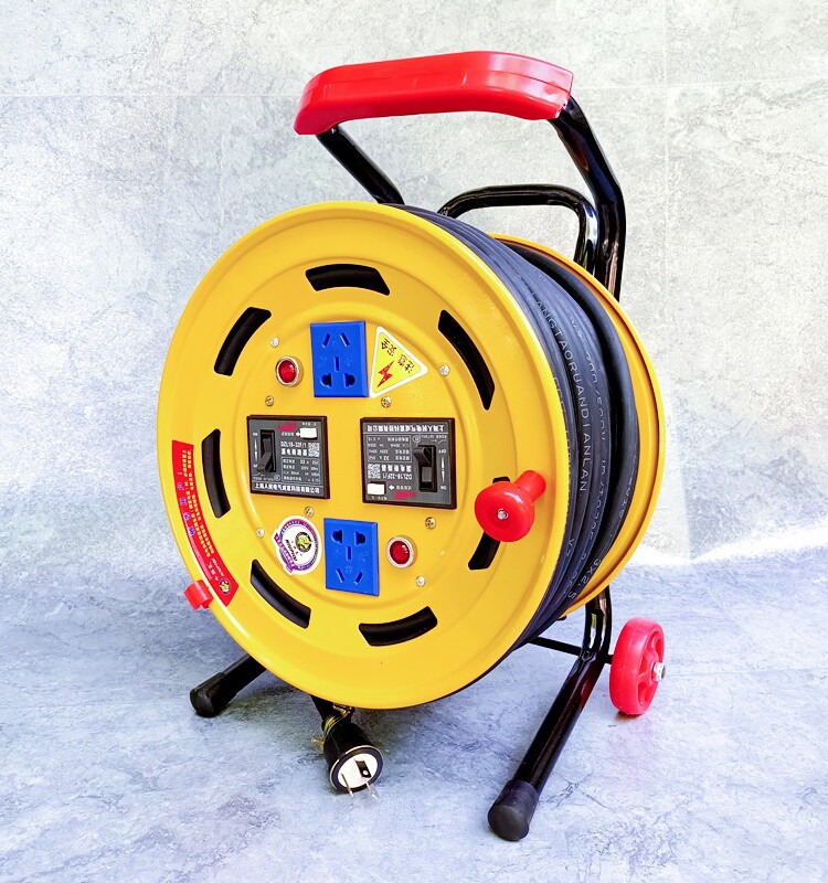 促220v一机一闸双开双控电缆盘拖线盘移动电源延长接线盘卷线绕线