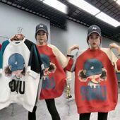 宽松半袖 撞色拼接洋气百搭大码 T恤女ins潮五分袖 300斤胖mm短袖