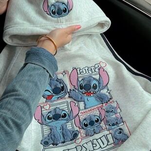 潮牌个性通勤设计感撞色条纹连帽卫衣男女加绒刺绣休闲慵懒风外套